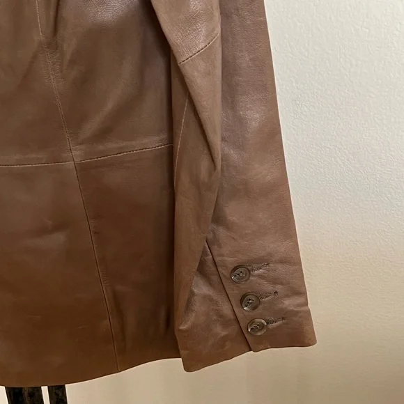 VINCE Leather Blazer jacket lamb skin taupe color, NWT